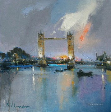  tower Oil Painting - dawn tower bridge abstract seascape